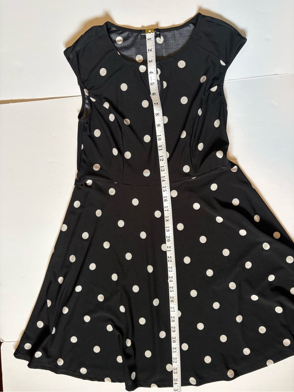 INC International Company, vintage inspired, black white Polka Dot Dress, Sz M. - Picture 9 of 11